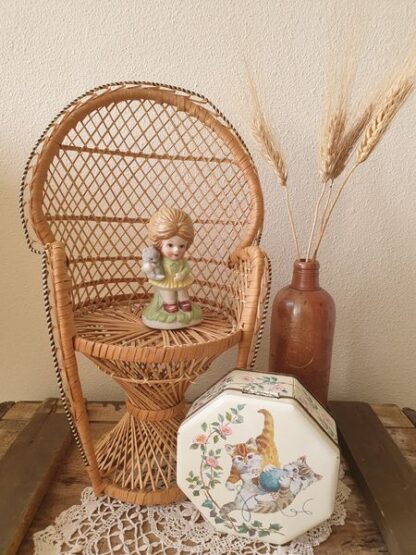 Rotan pauwenstoel vintage