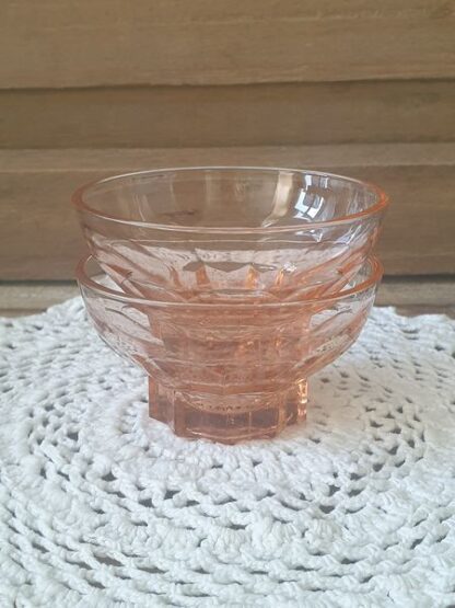 Antieke Franse bowlglaasjes oranje