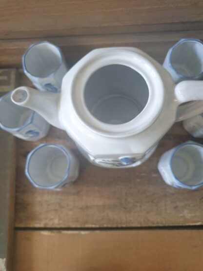 Vintage koffie-/theeservies eend blauw wit - Afbeelding 5