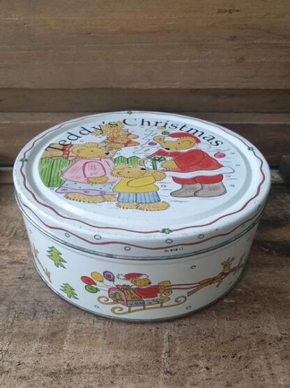 Vintage koektrommel Teddy's Christmas