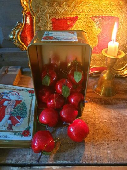 Kerstblikje met appeltjes (kerstversiering)