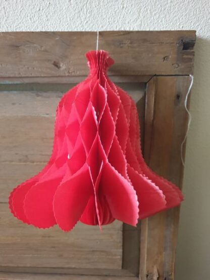 Vintage papieren kerstklok rood