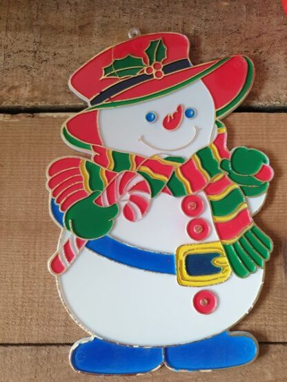 Raamhanger kerst sneeuwpop