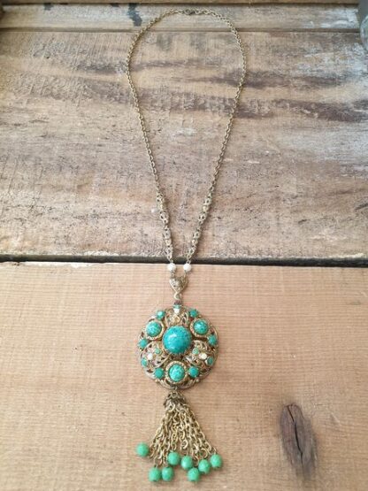 Vintage ketting groen goud - Afbeelding 2