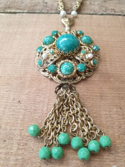 Vintage ketting groen goud