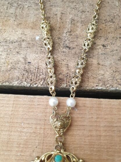 Vintage ketting groen goud - Afbeelding 3