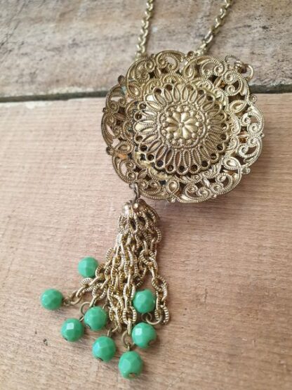 Vintage ketting groen goud - Afbeelding 4