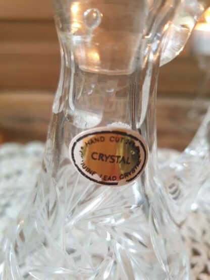 Oud kristallen karafje met oor - Afbeelding 2