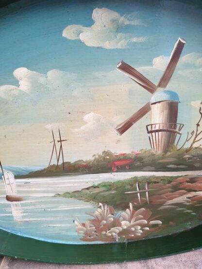Oud houten beschilderd dienblad - Afbeelding 2