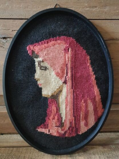 Vintage borduurwerk vrouw