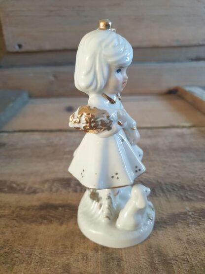 Vintage beeldje meisje met hondje - Afbeelding 2