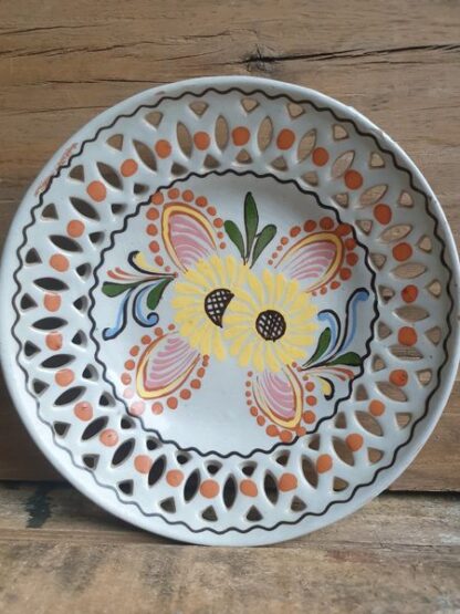 Vintage wandbordje bloemen