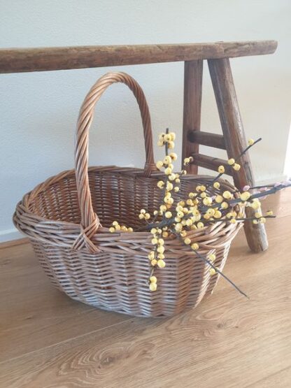 Vintage rieten mand met hengsel