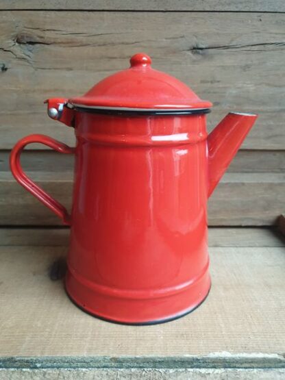 Vintage emaille ketel rood