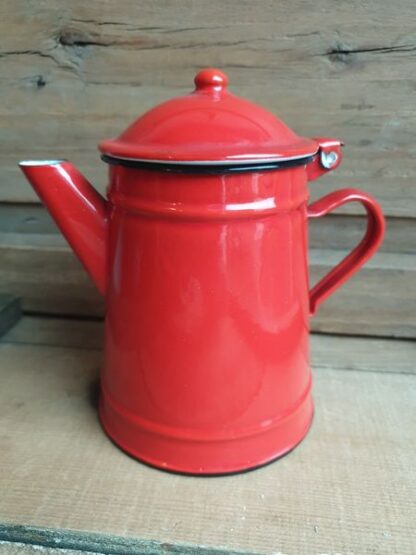 Vintage emaille ketel rood - Afbeelding 4