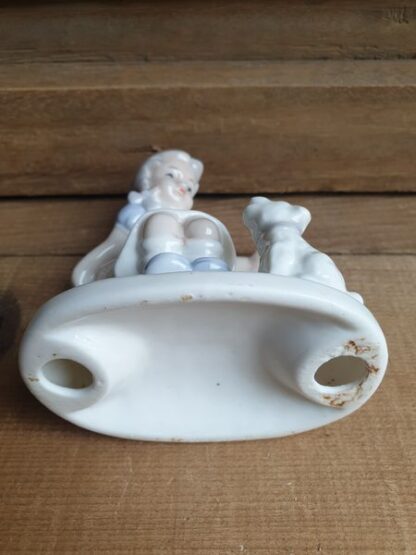 Vintage beeldje meisje met hondje - Afbeelding 2