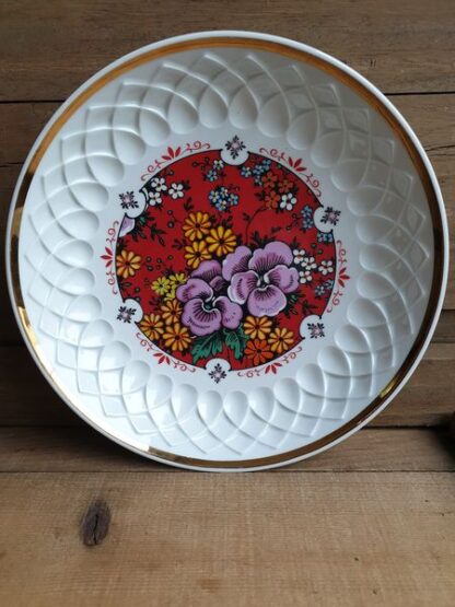 Vintage kleurrijke schaal Bavaria bloemen
