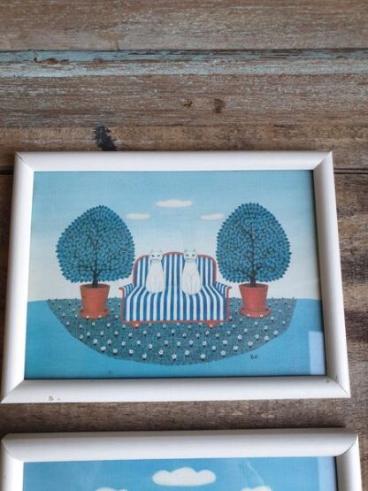 Vintage afbeeldingen poezen witte lijst - Afbeelding 3