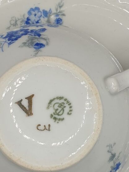Vintage kop en schotel blauwe bloemetjes - Afbeelding 2