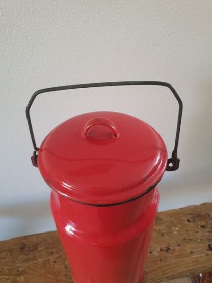 Oude emaille melkbus rood - Afbeelding 5