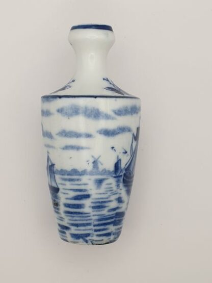 Klein vintage vaasje blauw-wit - Afbeelding 3