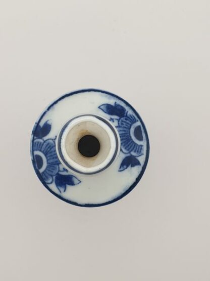 Klein vintage vaasje blauw-wit - Afbeelding 4