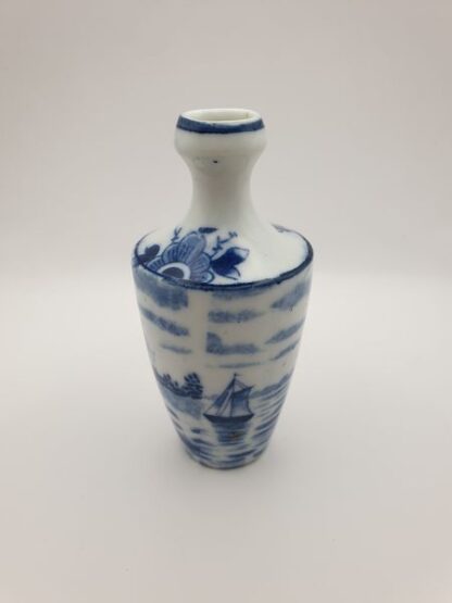 Klein vintage vaasje blauw-wit