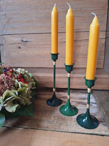 Vintage kandelaars groen goud