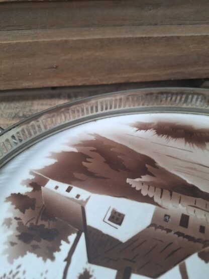 Vintage ovaal dienblad landschap - Afbeelding 4