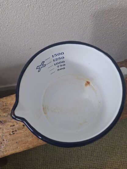 Vintage emaille maatbeker wit - Afbeelding 2