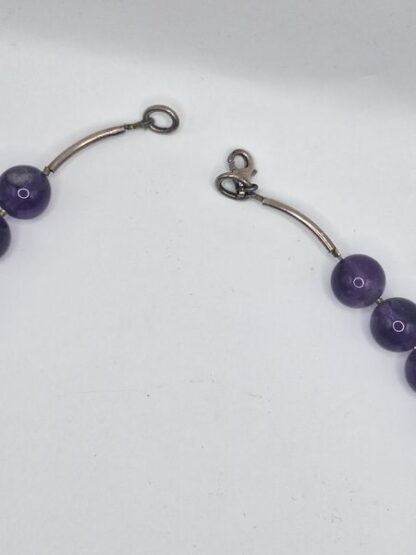 Vintage kralenketting paars - Afbeelding 2