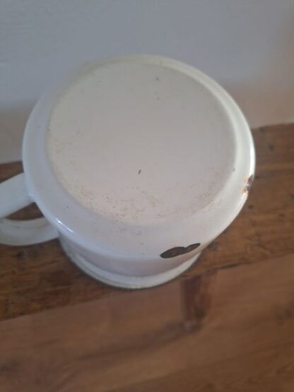 Oude emaille maatbeker wit - Afbeelding 3