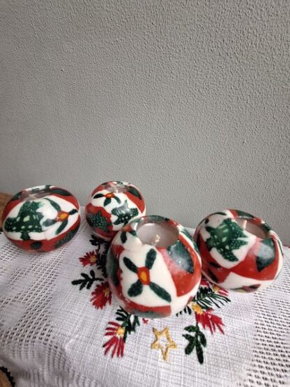 Vintage set kaarsjes kerst