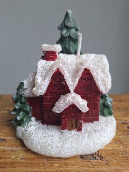 Vintage kerstkaarsje huis
