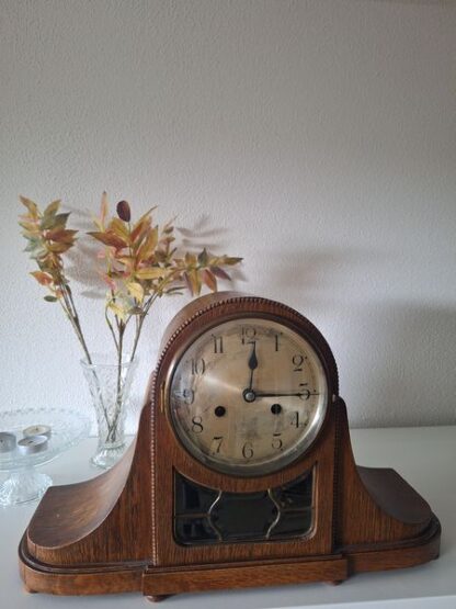 Vintage pendule tafelklok hout