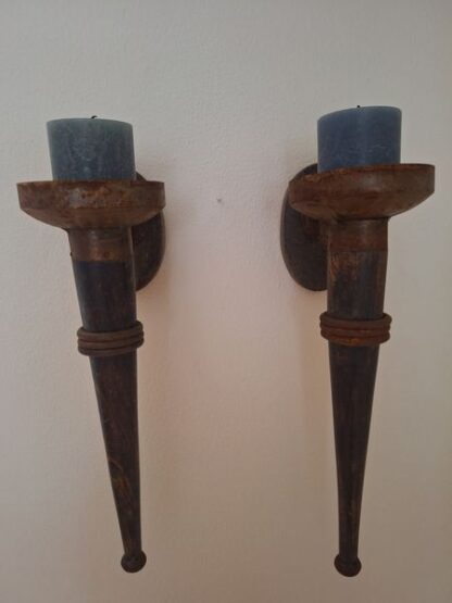 Vintage robuuste wandkandelaars - Afbeelding 4