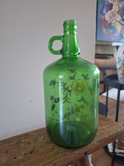 Vintage beschilderde vaas groen - Afbeelding 2