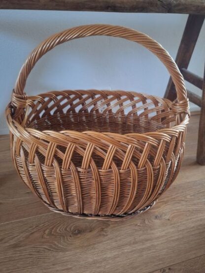 Vintage rotan mand met hengsel - Afbeelding 2