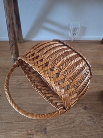 Vintage rotan mand met hengsel - Afbeelding 3