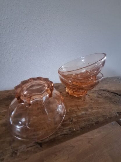 Vintage oranje bowlglaasjes - Afbeelding 2