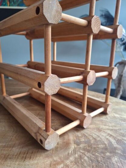 Vintage houten wijnrek - Afbeelding 2