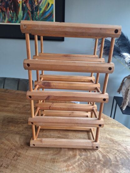 Vintage houten wijnrek - Afbeelding 3