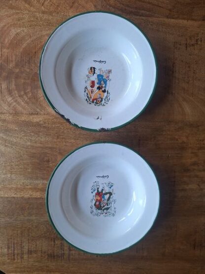Oude emaille diepe bordjes - Afbeelding 2