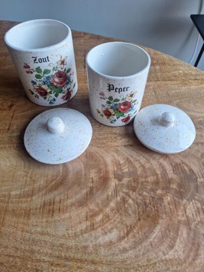Vintage voorraadpotten peper en zout - Afbeelding 2