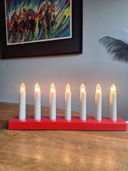Vintage kerstverlichting raamdecoratie