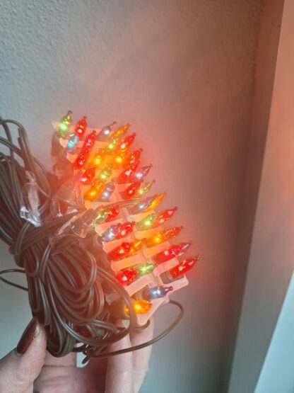 Vintage mini kerstverlichting gekleurde lampjes