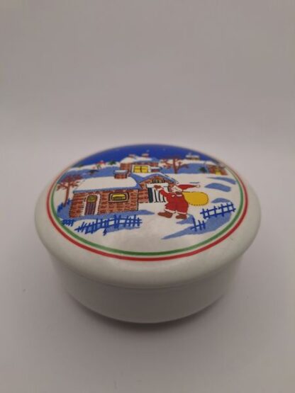 Vintage kerst sieradendoosje porselein - Afbeelding 3