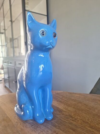 Vintage beeld poes blauw