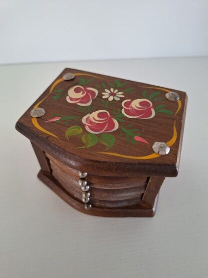 Vintage onderzetters hout - Afbeelding 2
