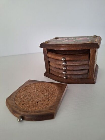 Vintage onderzetters hout - Afbeelding 3